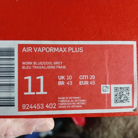Nike Air VaporMax Plus, Brand New, Still in Box, Men's 11, Work Blue - Picture 6 of 9